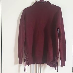 F21 Highneck Maroon sweater